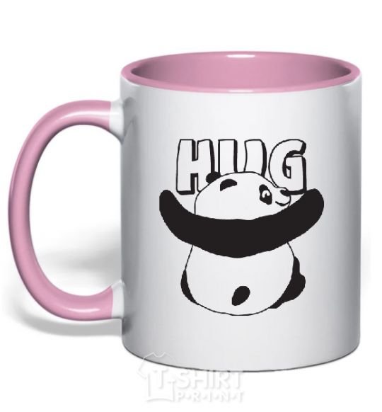 Mug with a colored handle HUG light-pink фото