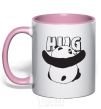 Mug with a colored handle HUG light-pink фото