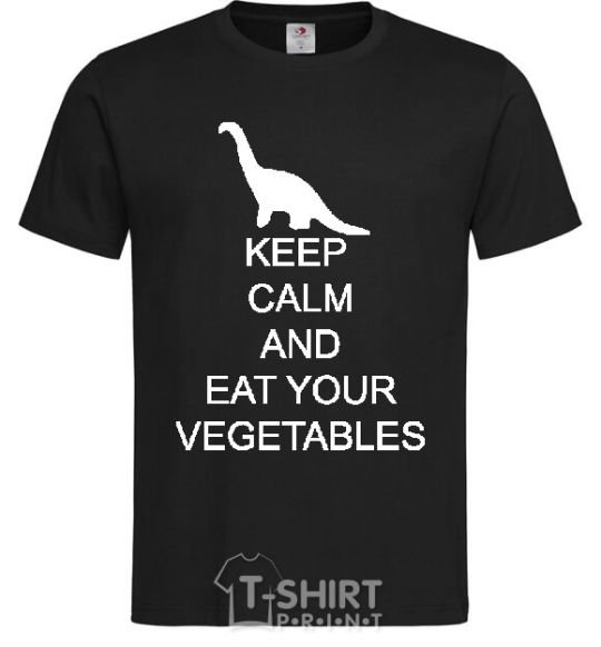 Мужская футболка KEEP CALM AND EAT VEGETABLES Черный фото