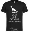 Men's T-Shirt KEEP CALM AND EAT VEGETABLES black фото