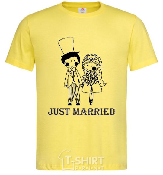 Men's T-Shirt JUST MARRIED (PASTEL) cornsilk фото