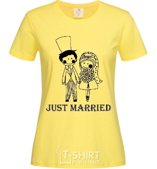 Women's T-shirt JUST MARRIED (PASTEL) cornsilk фото