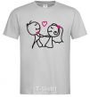 Men's T-Shirt GROOM KISSES THE BRIDE grey фото