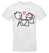 Men's T-Shirt GROOM KISSES THE BRIDE White фото