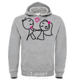 Men`s hoodie JUST GOT HAPPILY MARRIED sport-grey фото