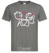 Men's T-Shirt GROOM KISSES THE BRIDE dark-grey фото