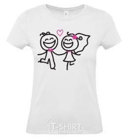 Women's T-shirt BRIDE AND GROOM White фото
