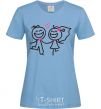 Women's T-shirt BRIDE AND GROOM sky-blue фото