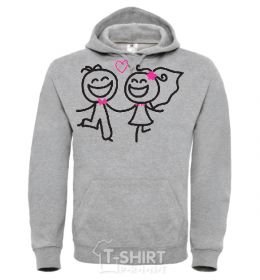 Men`s hoodie BRIDE AND GROOM sport-grey фото
