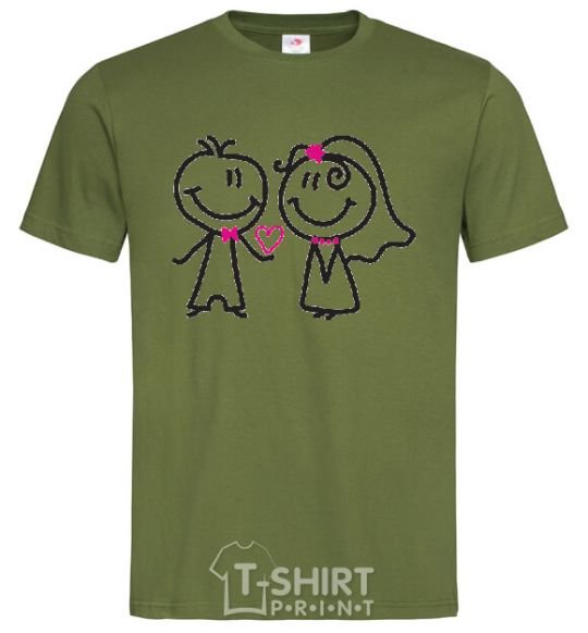 Men's T-Shirt THE GROOM GIVES HIS HEART TO THE BRIDE millennial-khaki фото