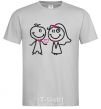 Men's T-Shirt THE GROOM GIVES HIS HEART TO THE BRIDE grey фото