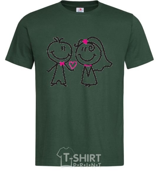 Men's T-Shirt THE GROOM GIVES HIS HEART TO THE BRIDE bottle-green фото