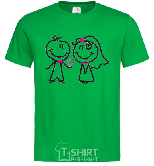 Men's T-Shirt THE GROOM GIVES HIS HEART TO THE BRIDE kelly-green фото