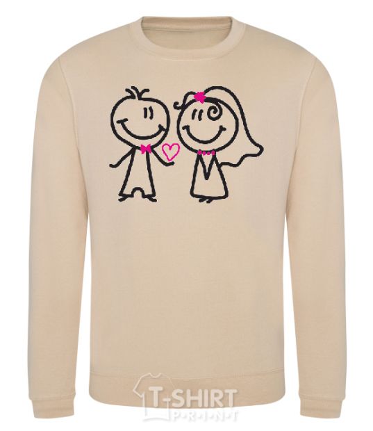 Sweatshirt THE GROOM GIVES HIS HEART TO THE BRIDE sand фото