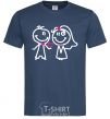 Men's T-Shirt THE GROOM GIVES HIS HEART TO THE BRIDE navy-blue фото