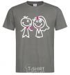 Men's T-Shirt THE GROOM GIVES HIS HEART TO THE BRIDE dark-grey фото