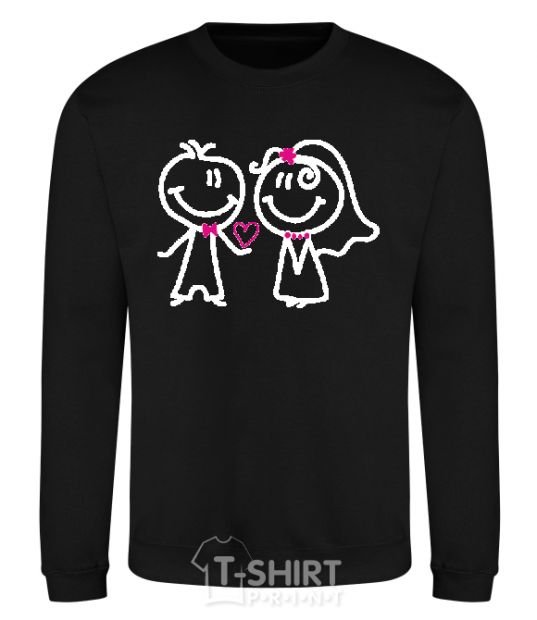 Sweatshirt THE GROOM GIVES HIS HEART TO THE BRIDE black фото