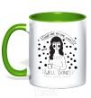 Mug with a colored handle WHAT HAVE YOU DONE... kelly-green фото