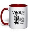 Mug with a colored handle AGAINST ANOREXIA red фото