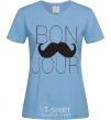 Women's T-shirt BON JOUR sky-blue фото