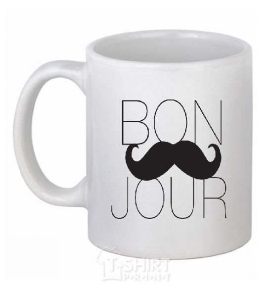 Ceramic mug BON JOUR White фото