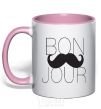 Mug with a colored handle BON JOUR light-pink фото