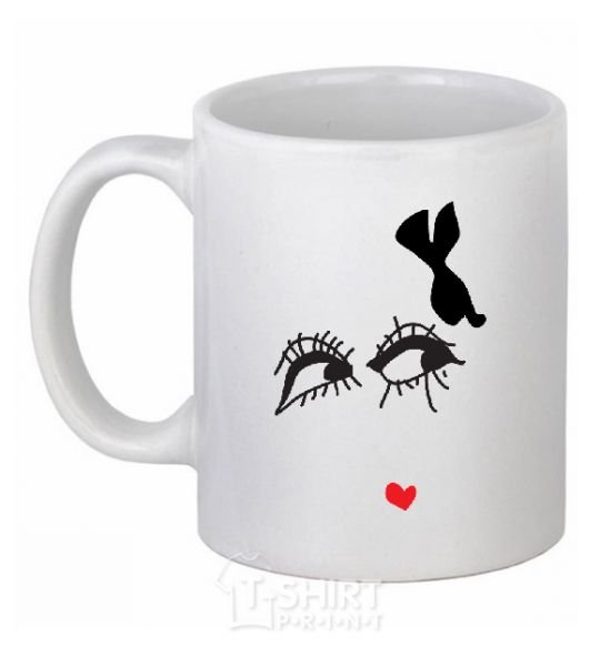 Ceramic mug EYES White фото