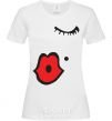 Women's T-shirt KISS - women lips White фото