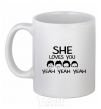 Ceramic mug SHE LOVES YOU White фото