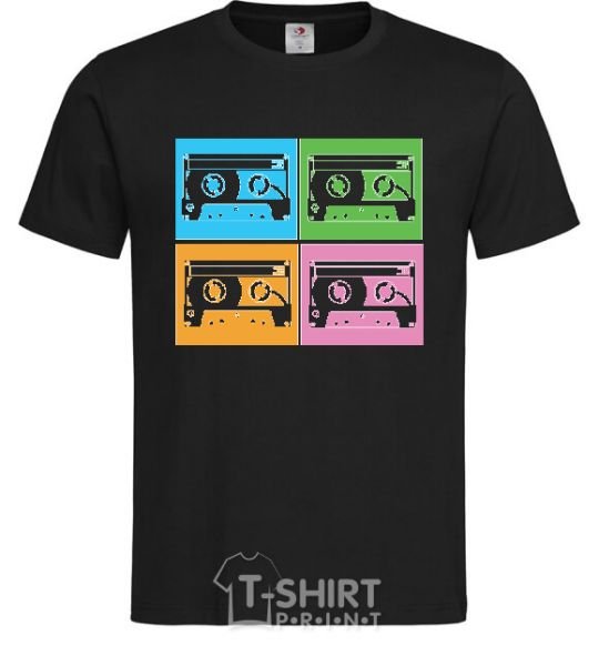 Men's T-Shirt audiocassette black фото