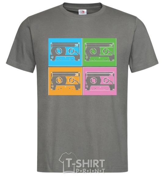 Men's T-Shirt audiocassette dark-grey фото