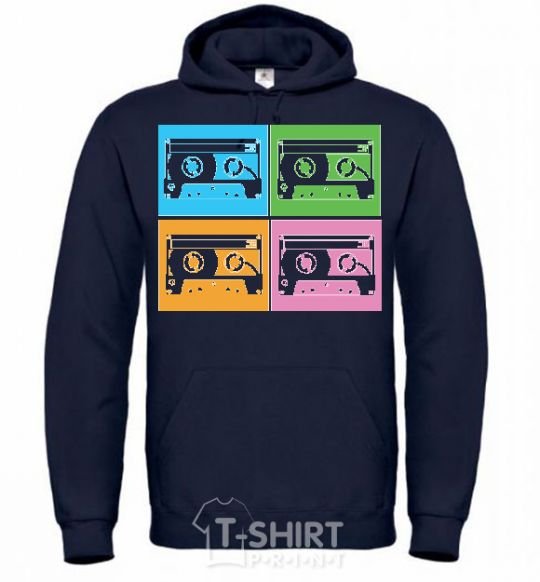 Men`s hoodie audiocassette navy-blue фото