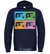 Men`s hoodie audiocassette navy-blue фото