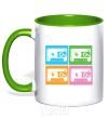 Mug with a colored handle audiocassette kelly-green фото