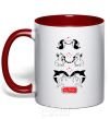 Mug with a colored handle AH LOVE red фото