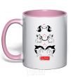 Mug with a colored handle AH LOVE light-pink фото