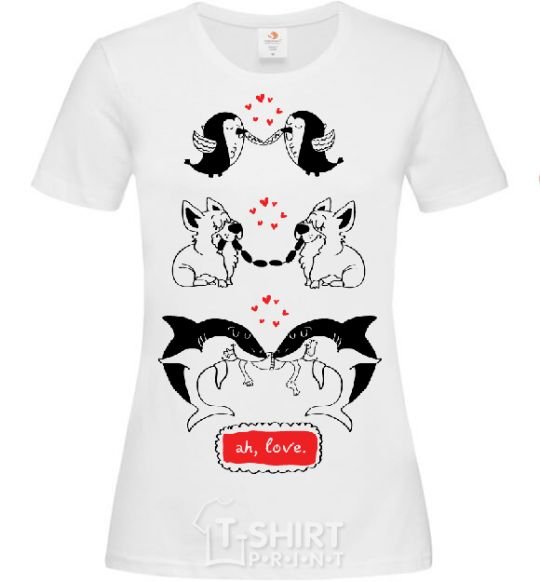 Women's T-shirt AH LOVE White фото