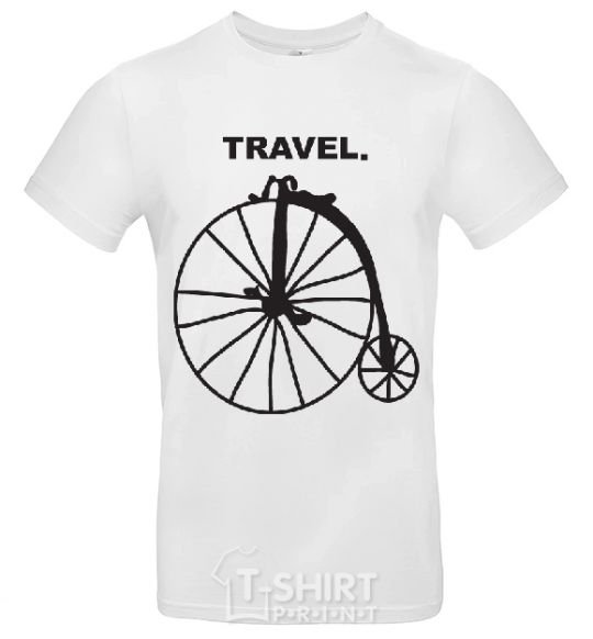 Men's T-Shirt TRAVEL. White фото