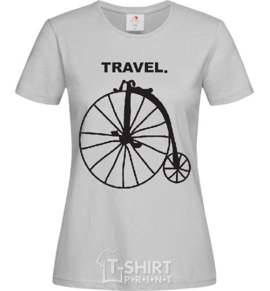 Women's T-shirt TRAVEL. grey фото
