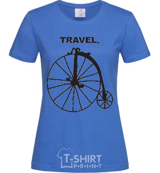 Women's T-shirt TRAVEL. royal-blue фото