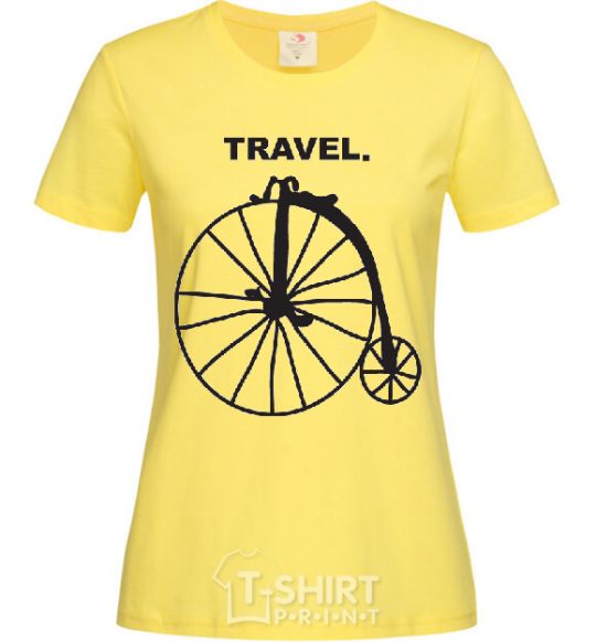 Women's T-shirt TRAVEL. cornsilk фото