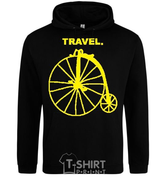 Men`s hoodie TRAVEL. black фото