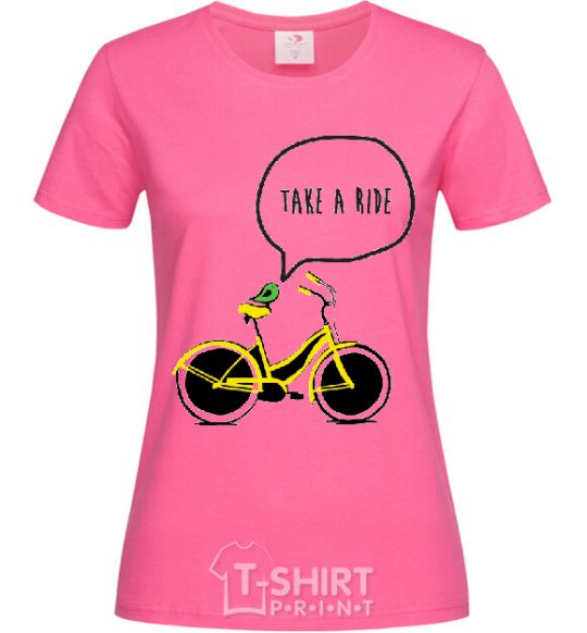 Женская футболка TAKE A RIDE Ярко-розовый фото