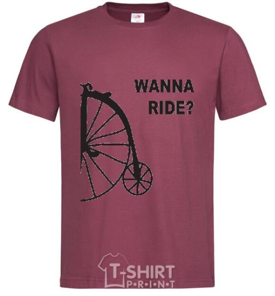 Men's T-Shirt WANNA RIDE burgundy фото