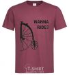 Men's T-Shirt WANNA RIDE burgundy фото