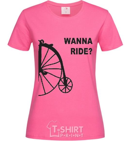 Women's T-shirt WANNA RIDE heliconia фото