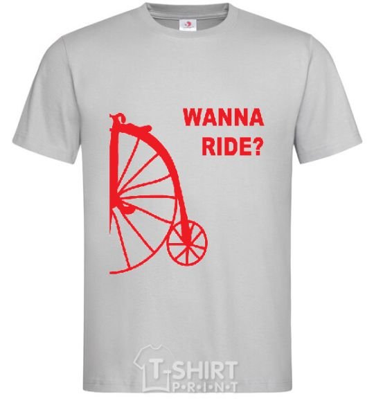 Men's T-Shirt WANNA RIDE grey фото