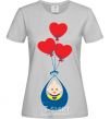 Women's T-shirt BABY with balloons grey фото