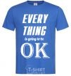 Мужская футболка EVERYTHING WIL BE OK Ярко-синий фото