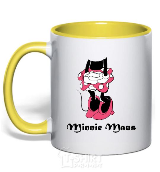 Mug with a colored handle MINNIE MAUS yellow фото